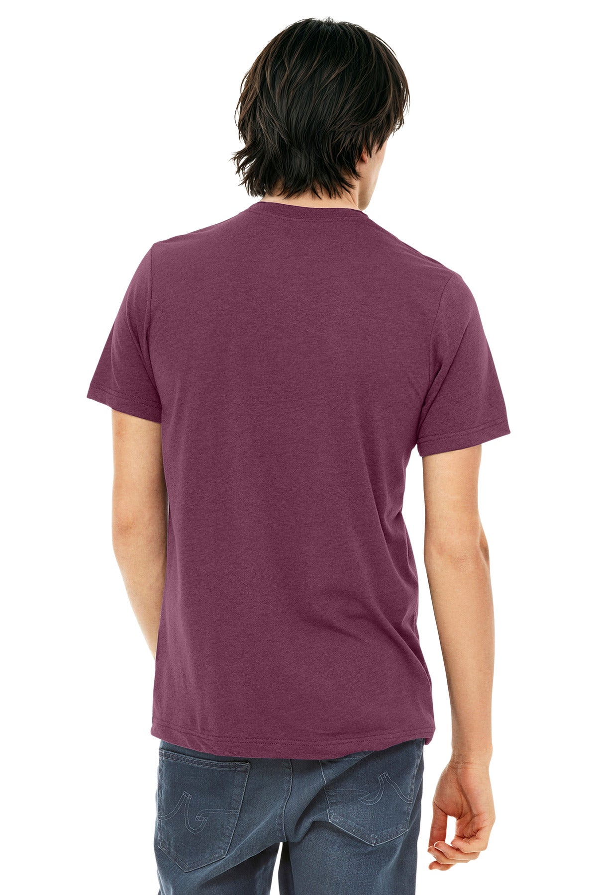 BELLA+CANVAS Unisex Triblend Short Sleeve Tee. BC3413 - Maroon Triblend - back