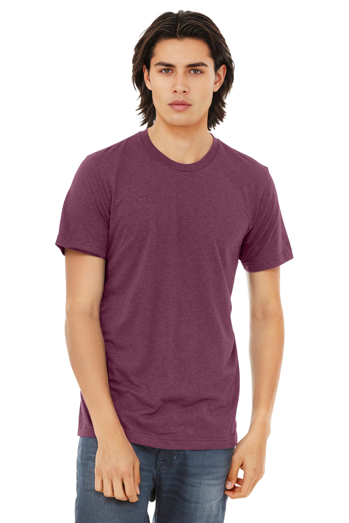BELLA+CANVAS Unisex Triblend Short Sleeve Tee. BC3413 - Maroon Triblend - front