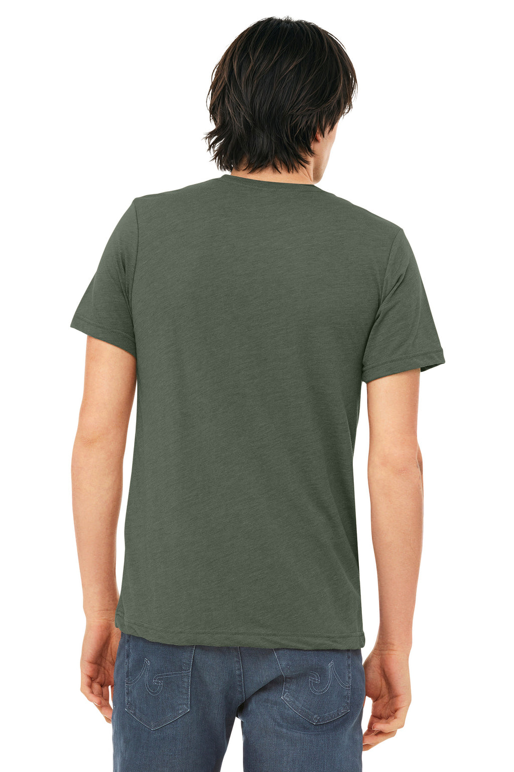 BELLA+CANVAS Unisex Triblend Short Sleeve Tee. BC3413 - Military Green Triblend - back