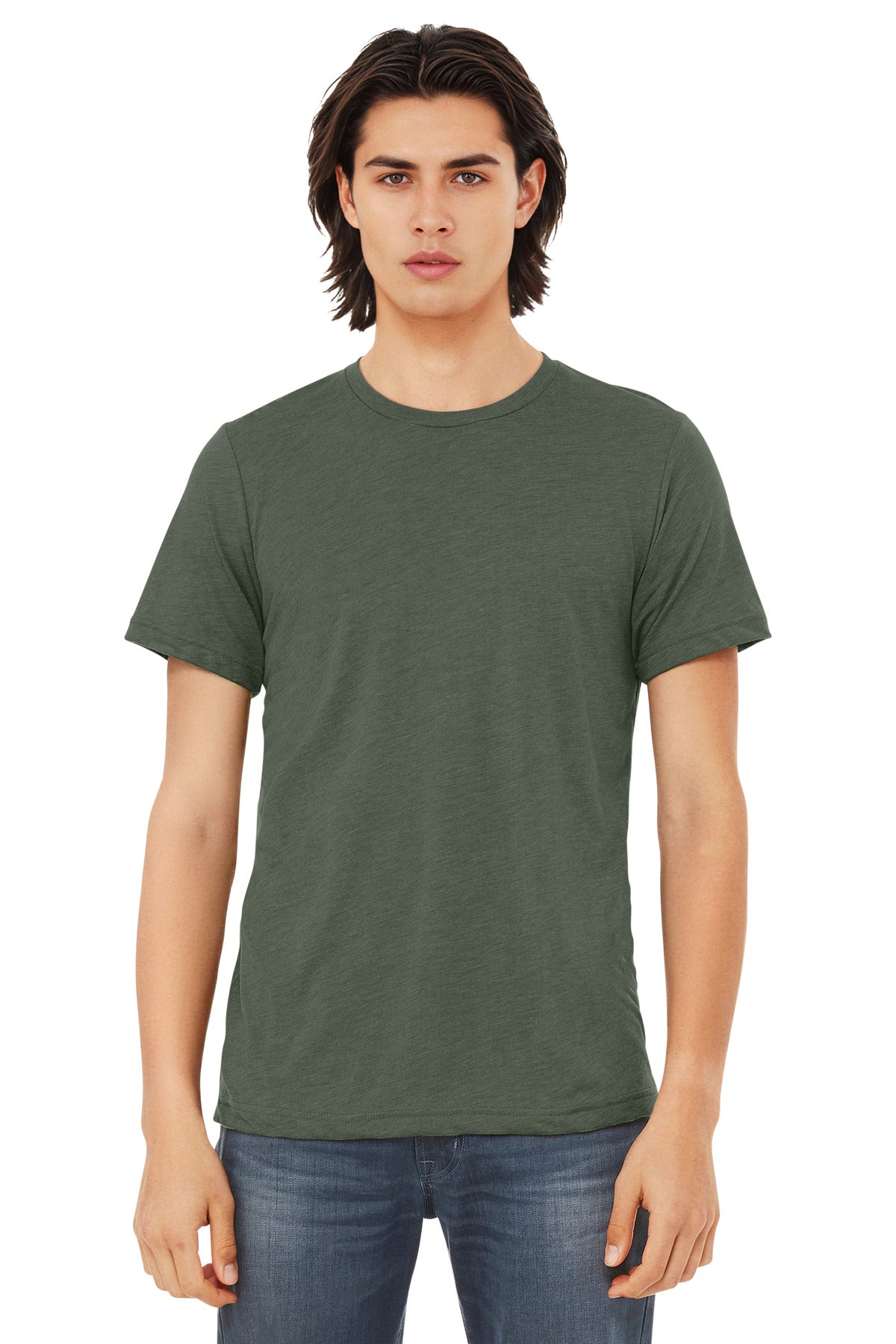 BELLA+CANVAS Unisex Triblend Short Sleeve Tee. BC3413 - Military Green Triblend - front