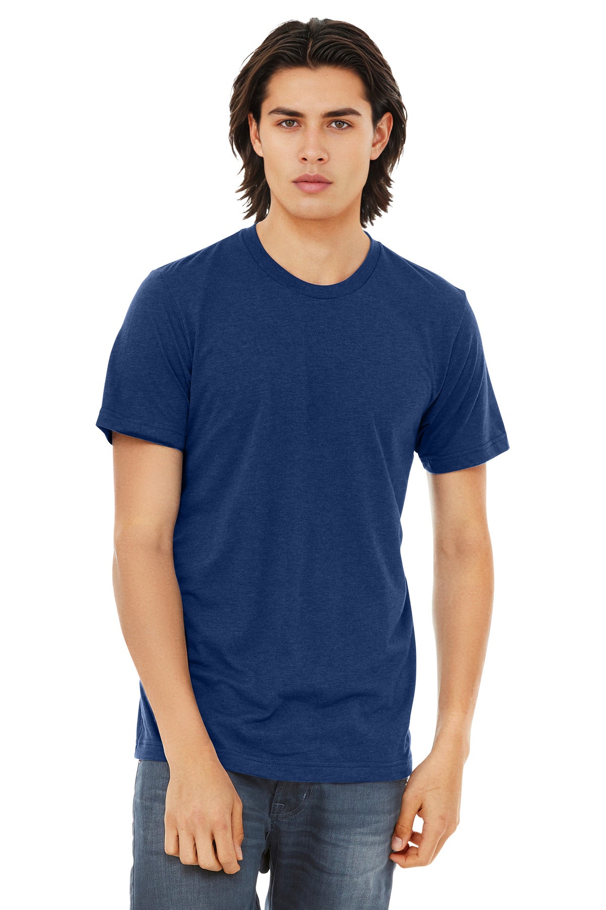 BELLA+CANVAS Unisex Triblend Short Sleeve Tee. BC3413 - Navy Triblend - front