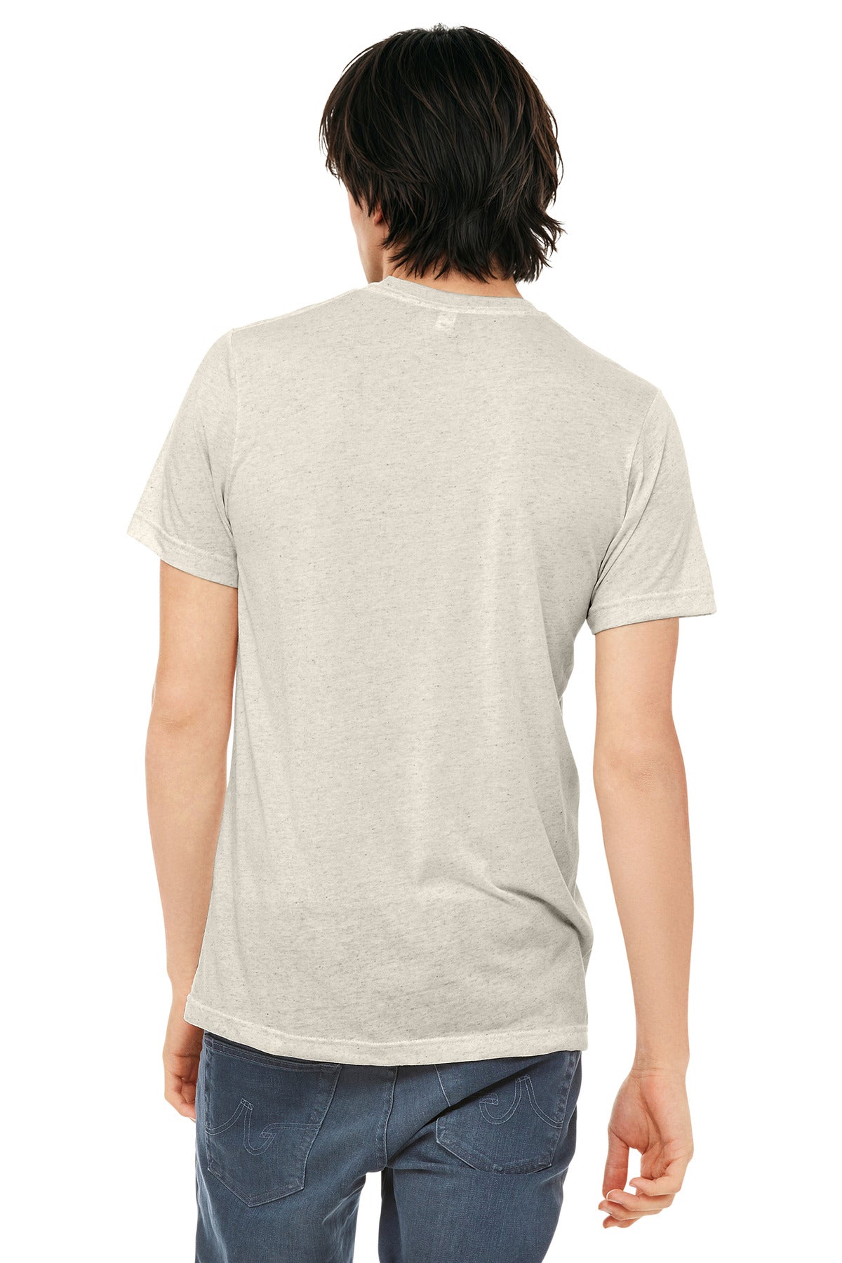 BELLA+CANVAS Unisex Triblend Short Sleeve Tee. BC3413 - Oatmeal Triblend - back
