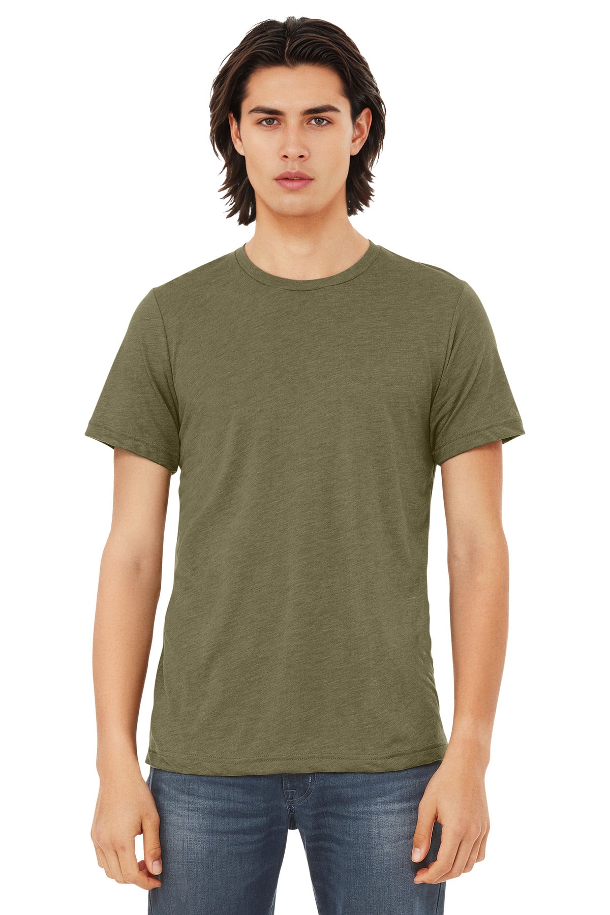 BELLA+CANVAS Unisex Triblend Short Sleeve Tee. BC3413 - Olive Triblend - front