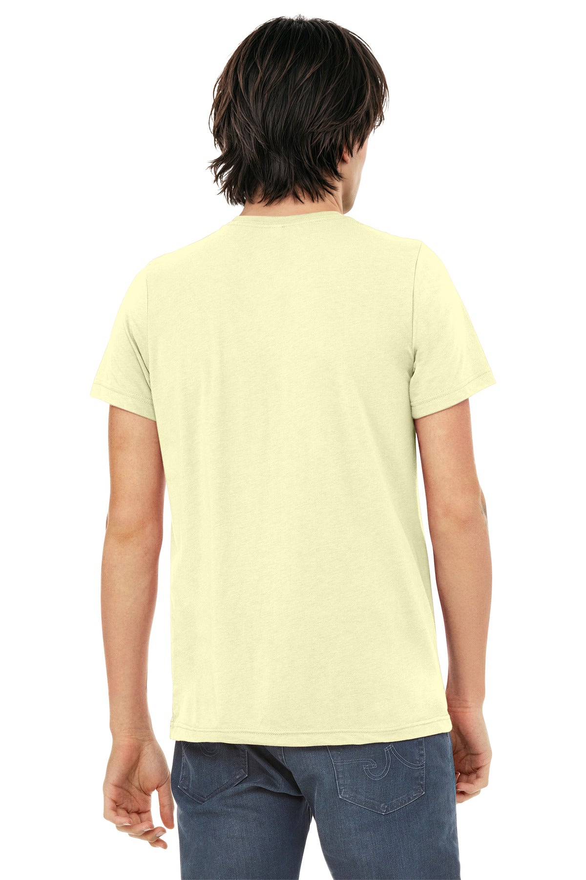 BELLA+CANVAS Unisex Triblend Short Sleeve Tee. BC3413 - Pale Yellow Triblend - back
