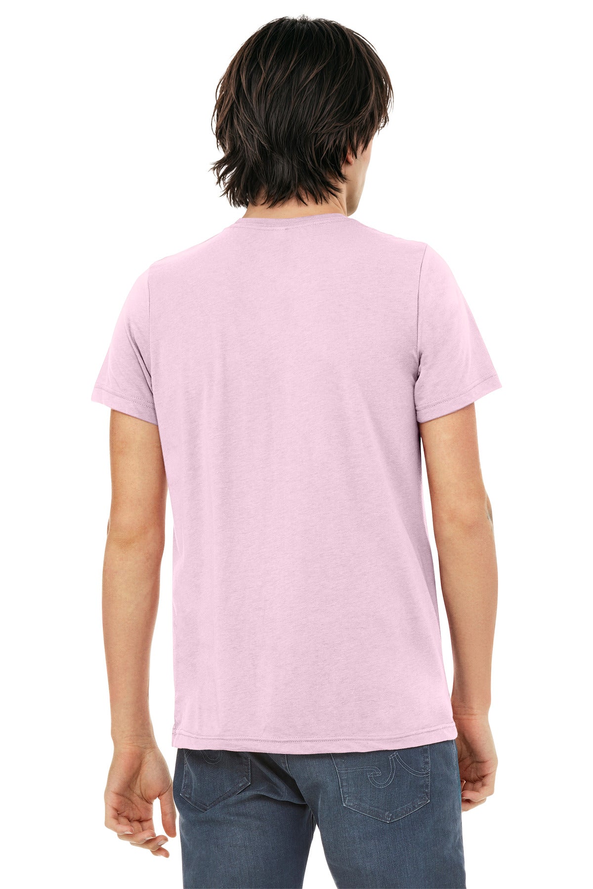 BELLA+CANVAS Unisex Triblend Short Sleeve Tee. BC3413 - Pink Triblend - back