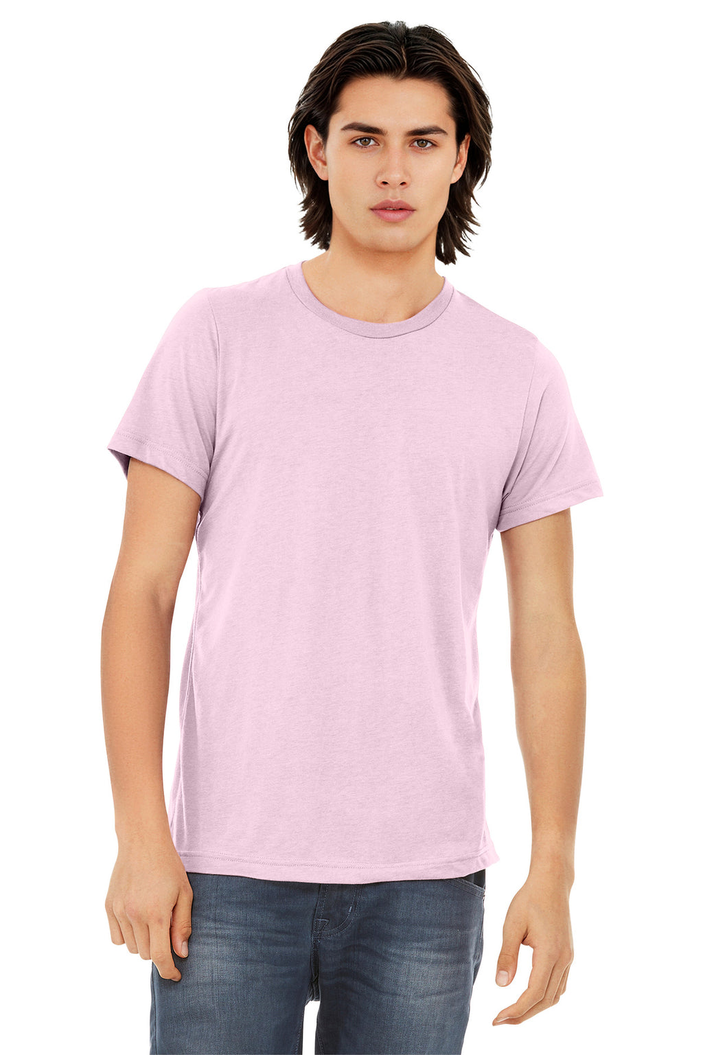 BELLA+CANVAS Unisex Triblend Short Sleeve Tee. BC3413 - Pink Triblend - front