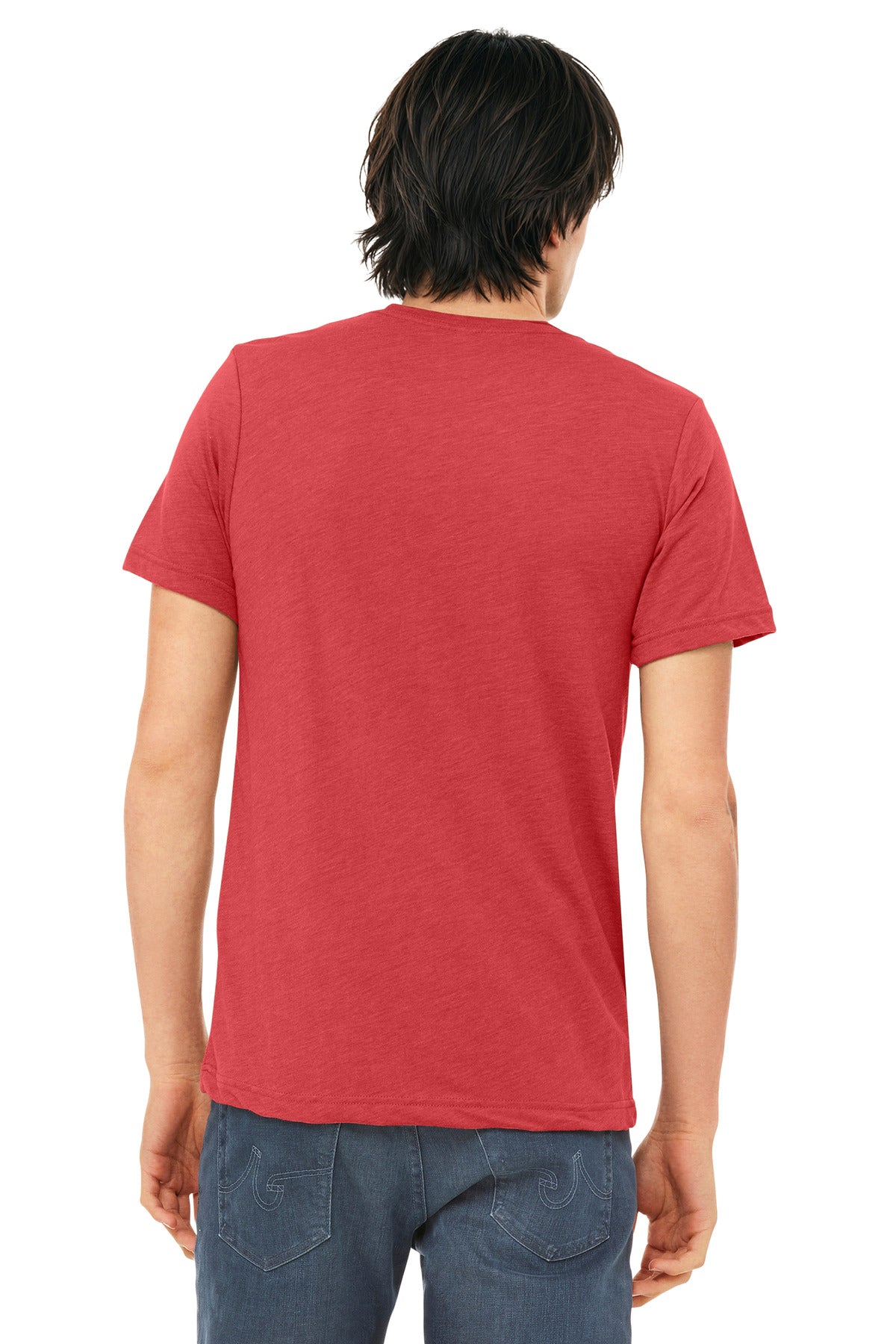BELLA+CANVAS Unisex Triblend Short Sleeve Tee. BC3413 - Red Triblend - back