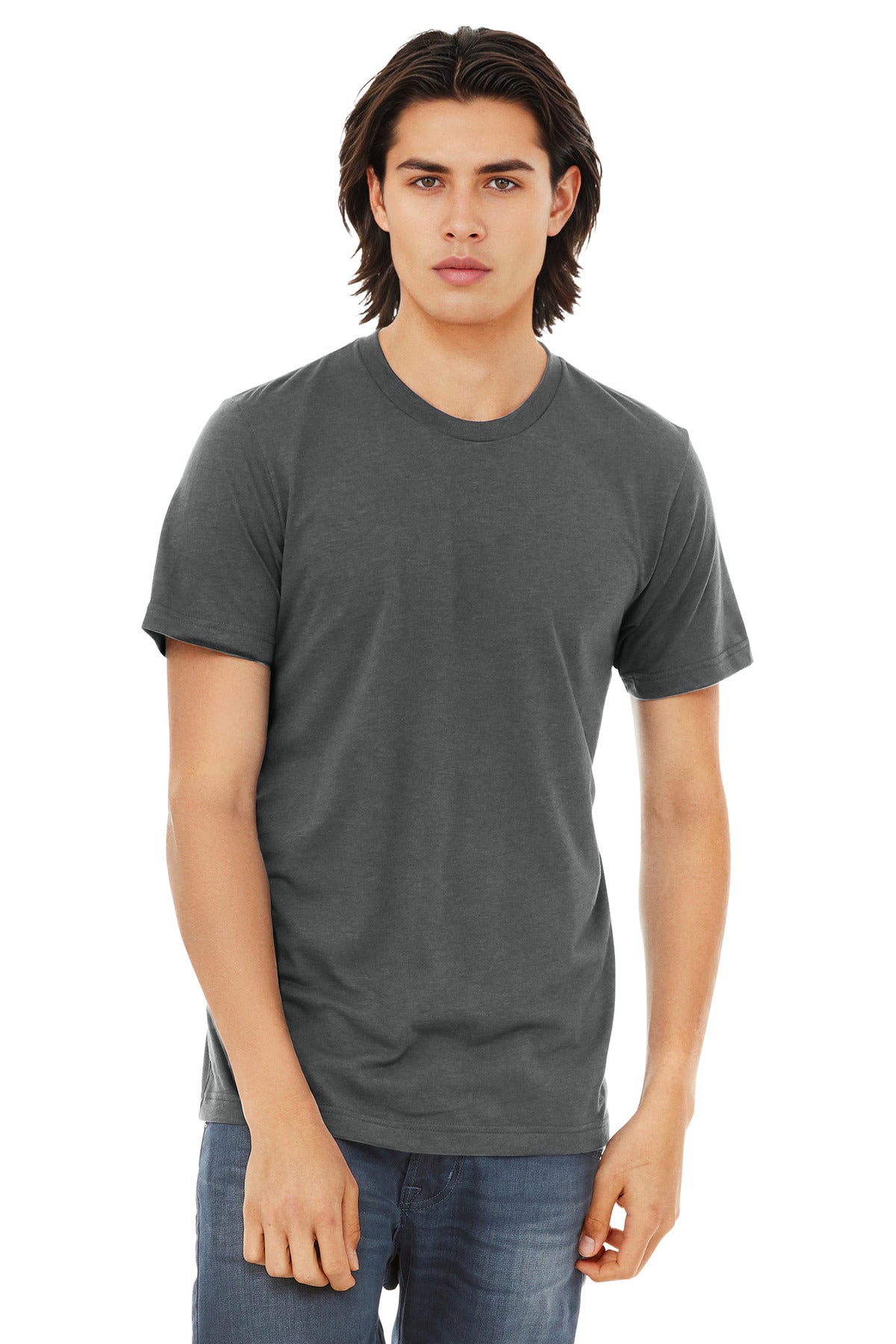 BELLA+CANVAS Unisex Triblend Short Sleeve Tee. BC3413 - Solid Asphalt Triblend - front