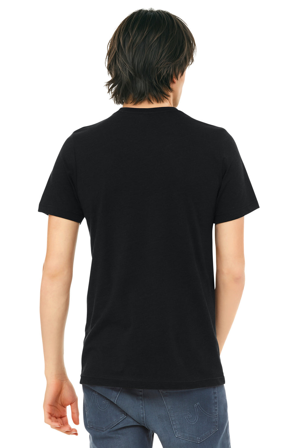 BELLA+CANVAS Unisex Triblend Short Sleeve Tee. BC3413 - Solid Black Triblend - back