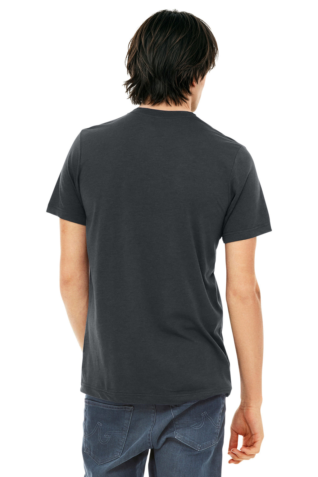 BELLA+CANVAS Unisex Triblend Short Sleeve Tee. BC3413 - Solid Dark Grey Triblend - back