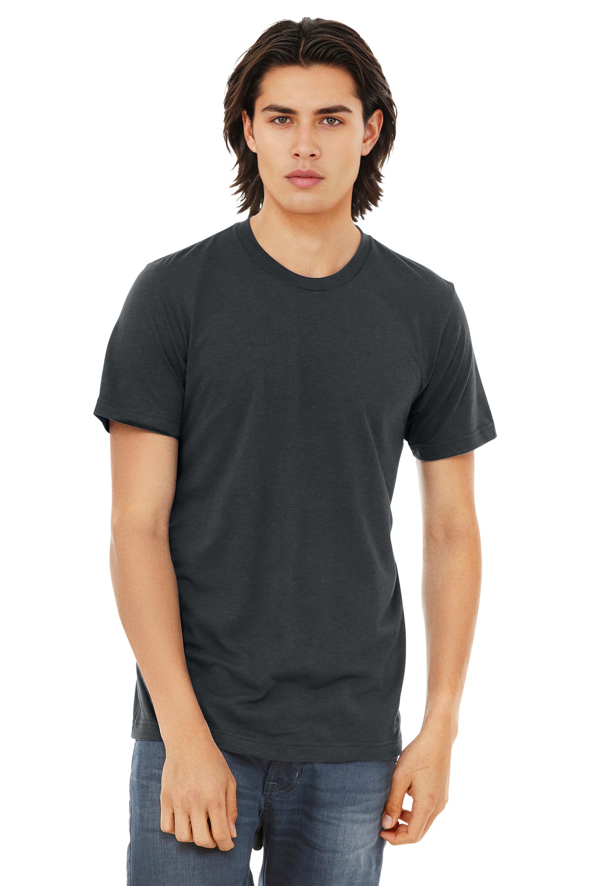 BELLA+CANVAS Unisex Triblend Short Sleeve Tee. BC3413 - Solid Dark Grey Triblend - front