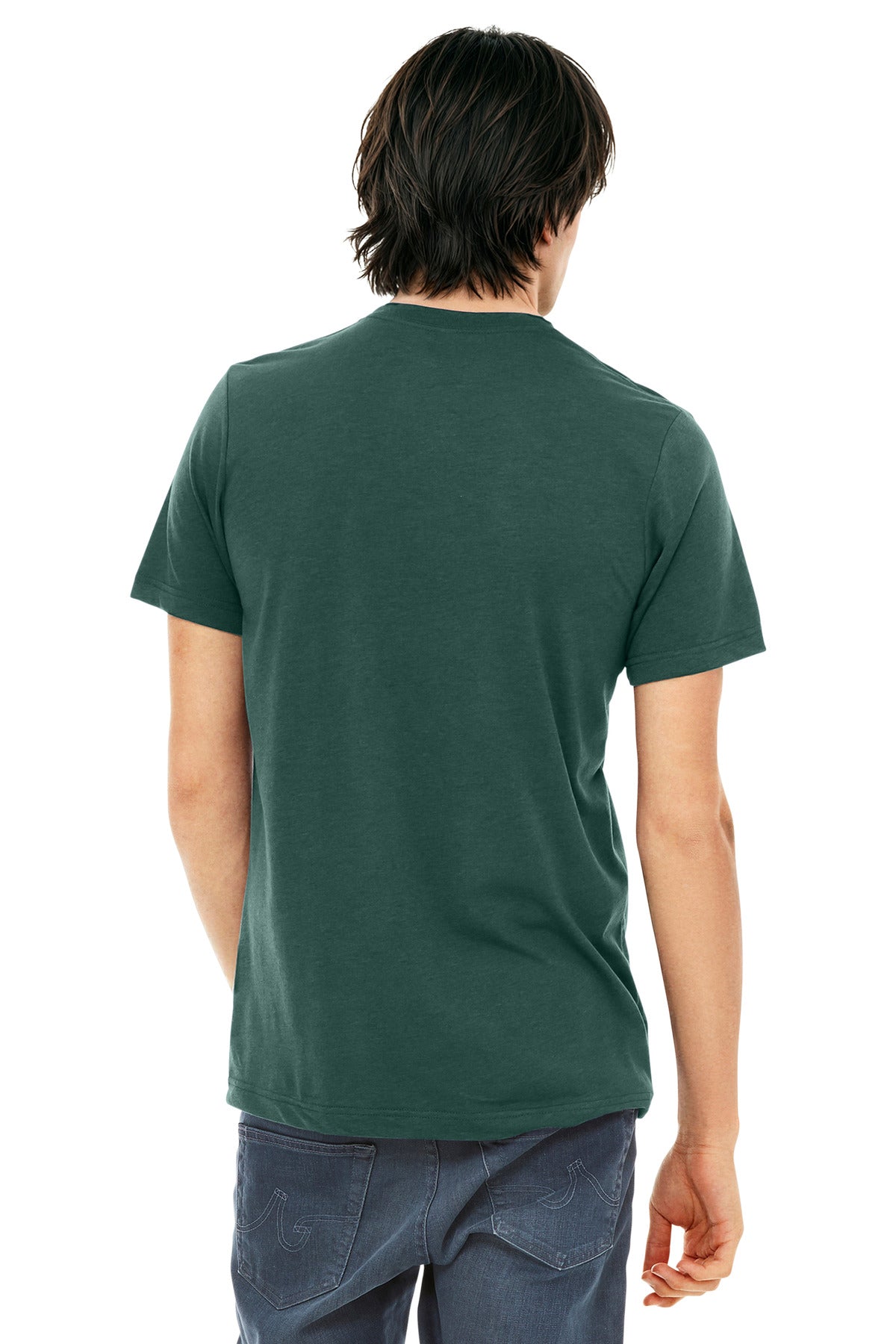 BELLA+CANVAS Unisex Triblend Short Sleeve Tee. BC3413 - Solid Forest Triblend - back