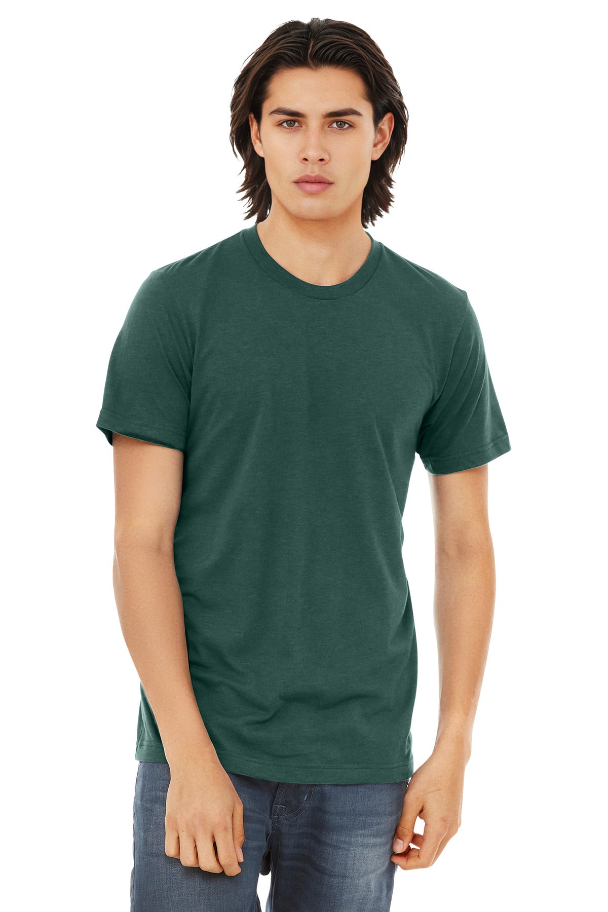 BELLA+CANVAS Unisex Triblend Short Sleeve Tee. BC3413 - Solid Forest Triblend - front