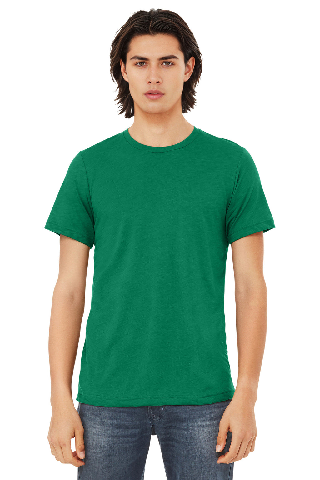 BELLA+CANVAS Unisex Triblend Short Sleeve Tee. BC3413 - Solid Kelly Triblend - front