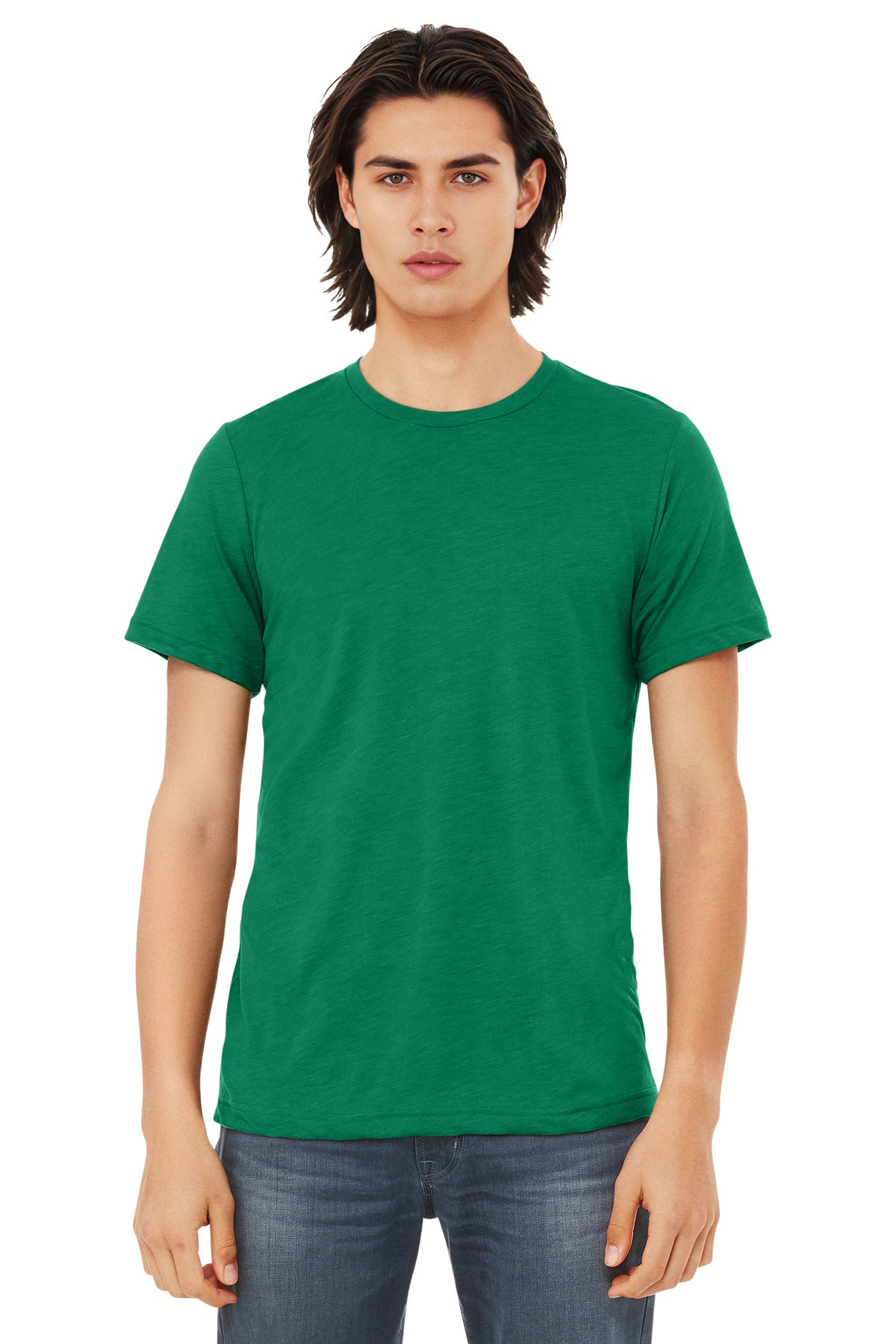 BELLA+CANVAS Unisex Triblend Short Sleeve Tee. BC3413 - Solid Kelly Triblend - front