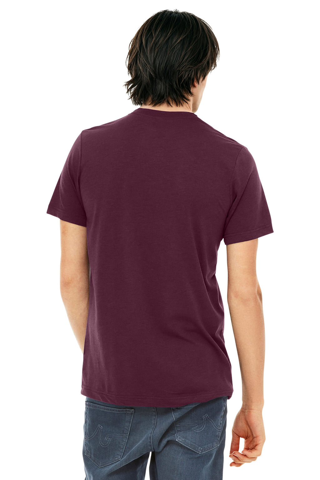 BELLA+CANVAS Unisex Triblend Short Sleeve Tee. BC3413 - Solid Maroon Triblend - back