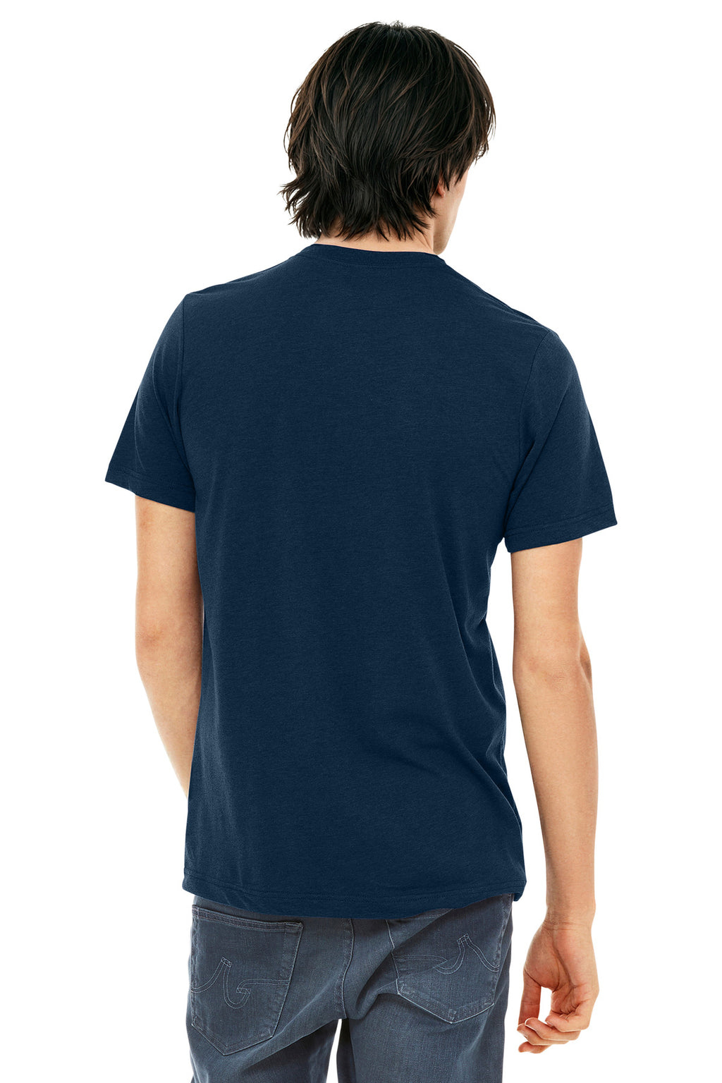 BELLA+CANVAS Unisex Triblend Short Sleeve Tee. BC3413 - Solid Navy Triblend - back