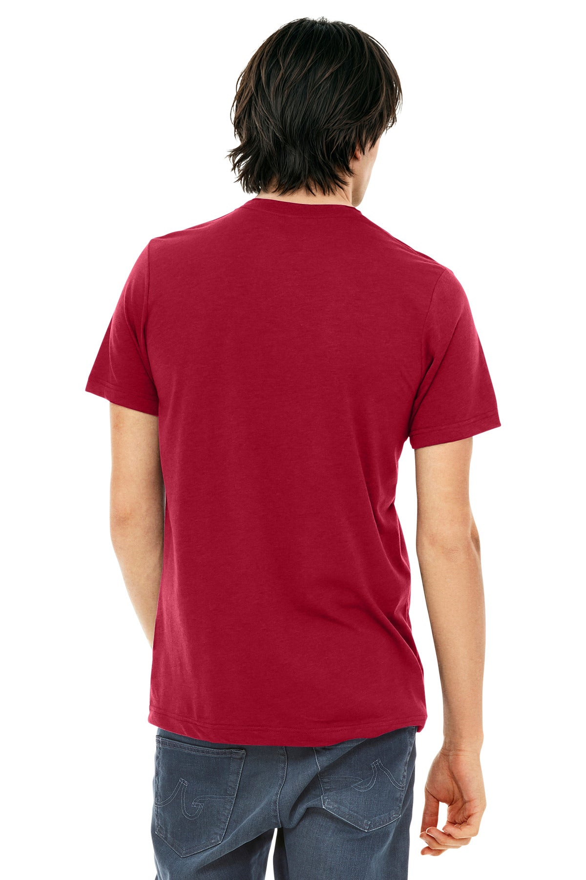 BELLA+CANVAS Unisex Triblend Short Sleeve Tee. BC3413 - Solid Red Triblend - back