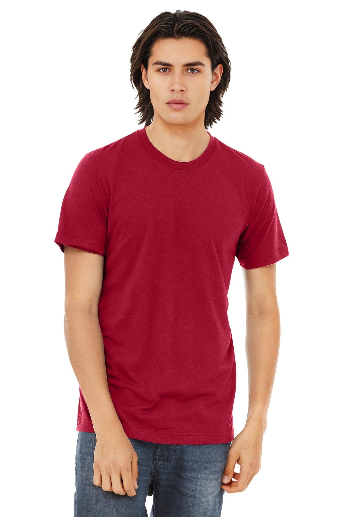 BELLA+CANVAS Unisex Triblend Short Sleeve Tee. BC3413 - Solid Red Triblend - front