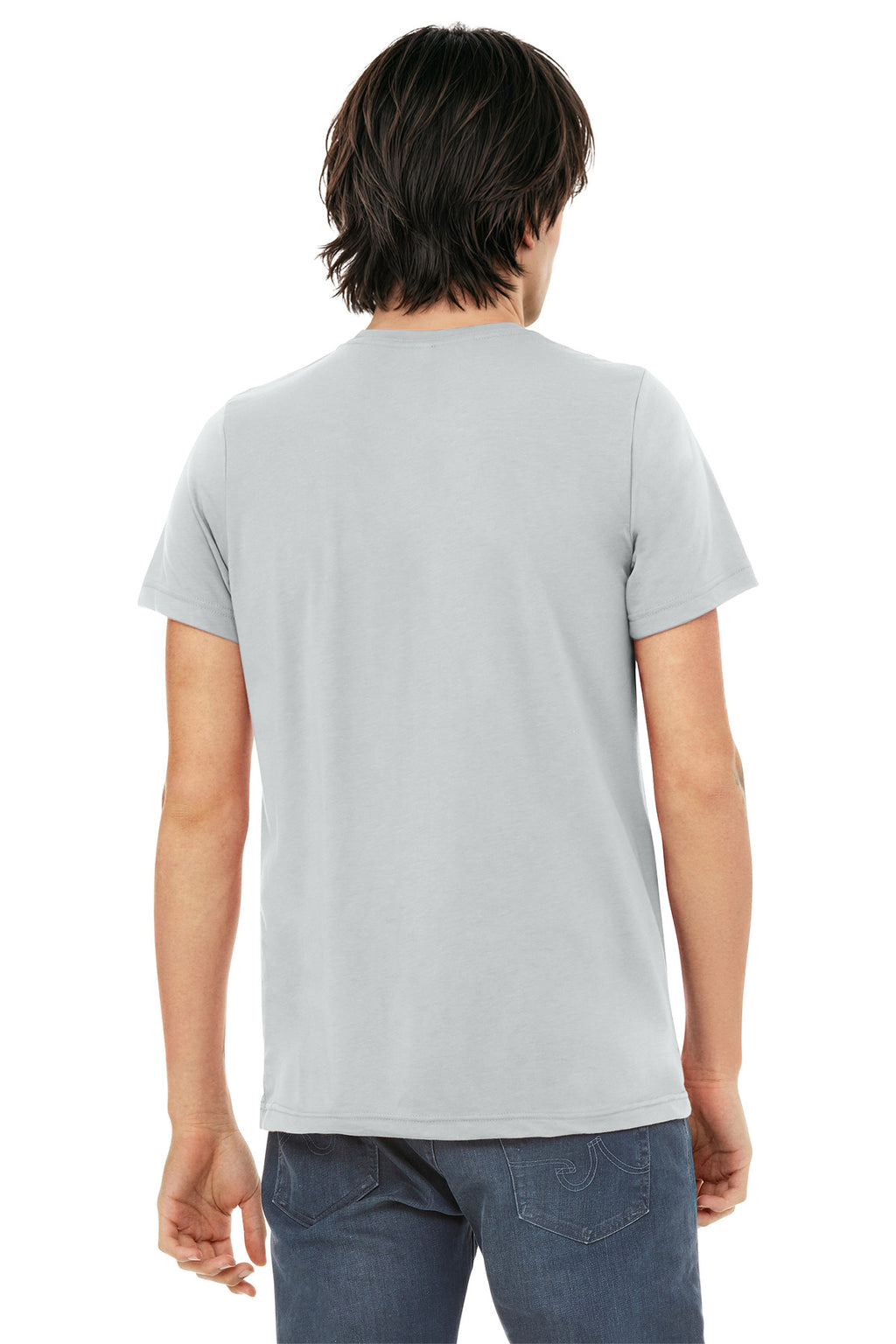 BELLA+CANVAS Unisex Triblend Short Sleeve Tee. BC3413 - Solid Silver Triblend - back