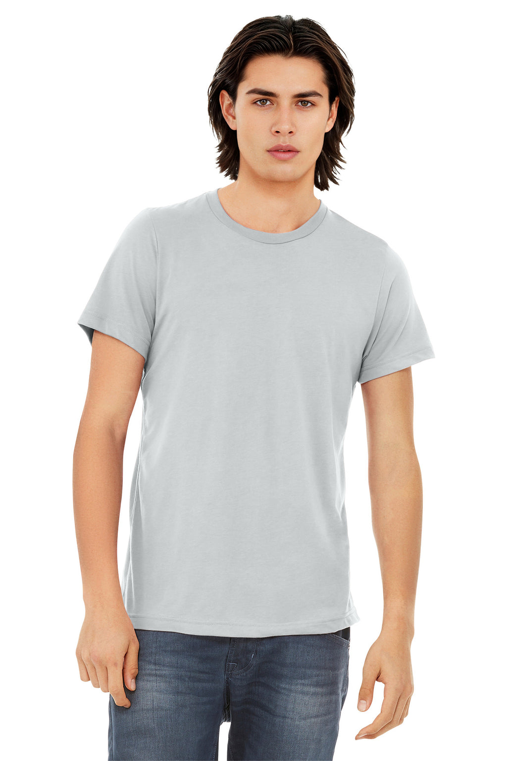 BELLA+CANVAS Unisex Triblend Short Sleeve Tee. BC3413 - Solid Silver Triblend - front