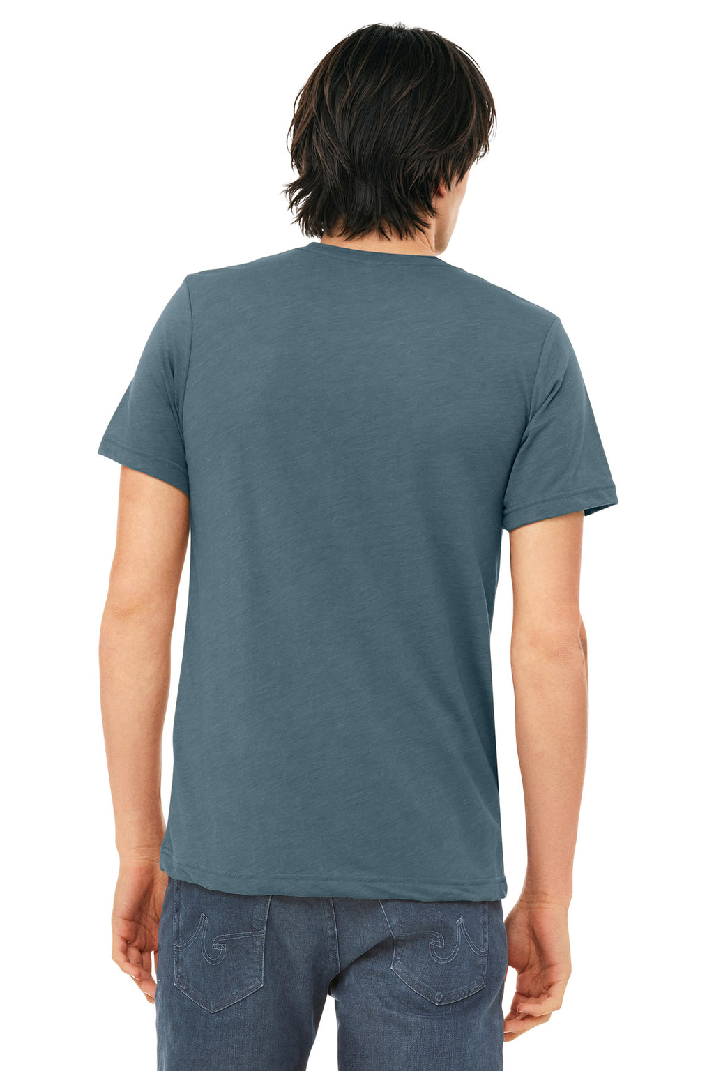 BELLA+CANVAS Unisex Triblend Short Sleeve Tee. BC3413 - Solid Slate Triblend - back