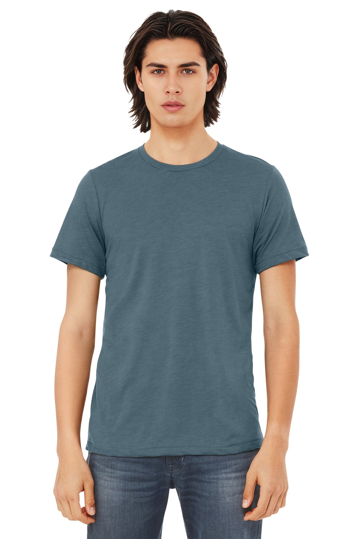 BELLA+CANVAS Unisex Triblend Short Sleeve Tee. BC3413 - Solid Slate Triblend - front