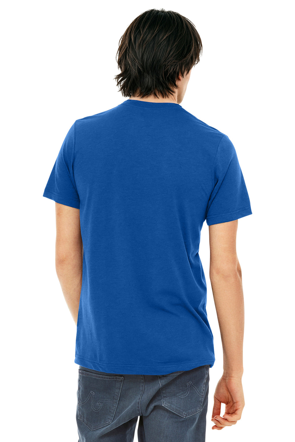 BELLA+CANVAS Unisex Triblend Short Sleeve Tee. BC3413 - Solid True Royal Triblend - back