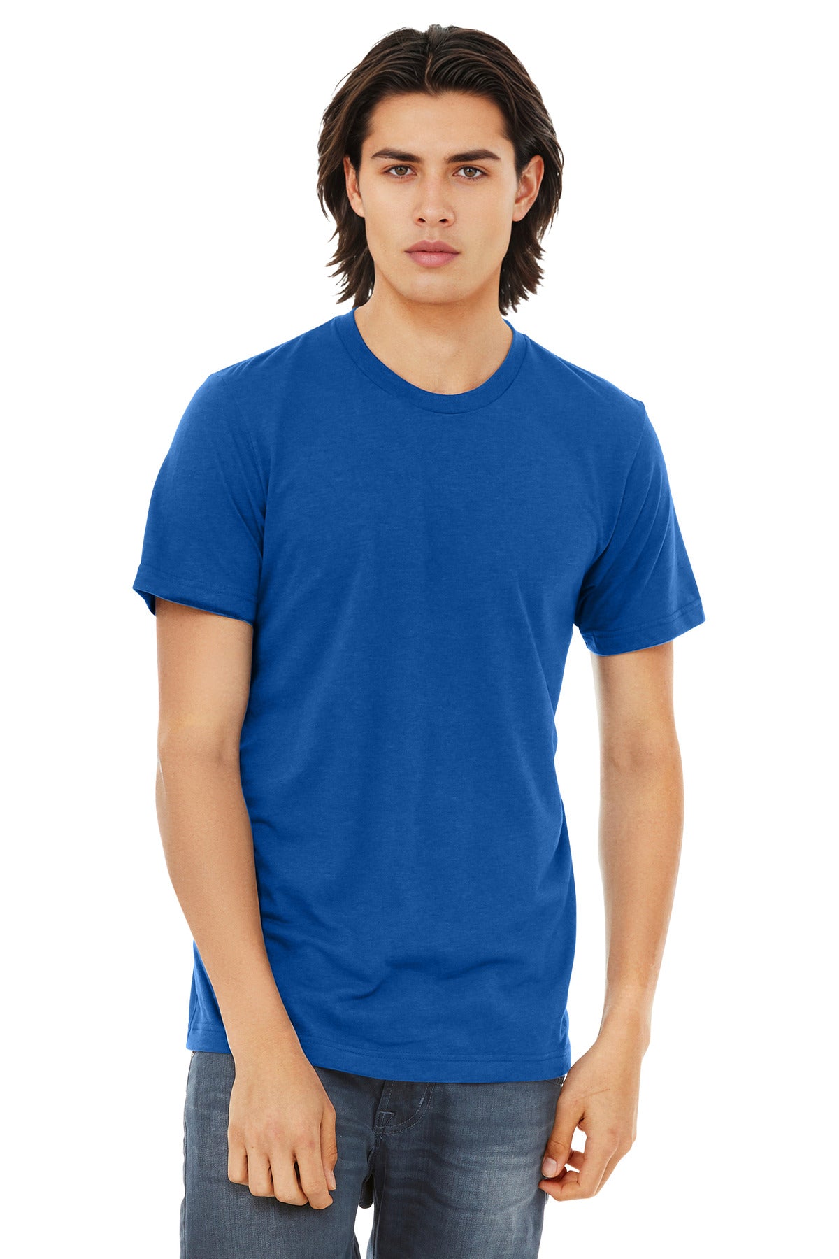 BELLA+CANVAS Unisex Triblend Short Sleeve Tee. BC3413 - Solid True Royal Triblend - front