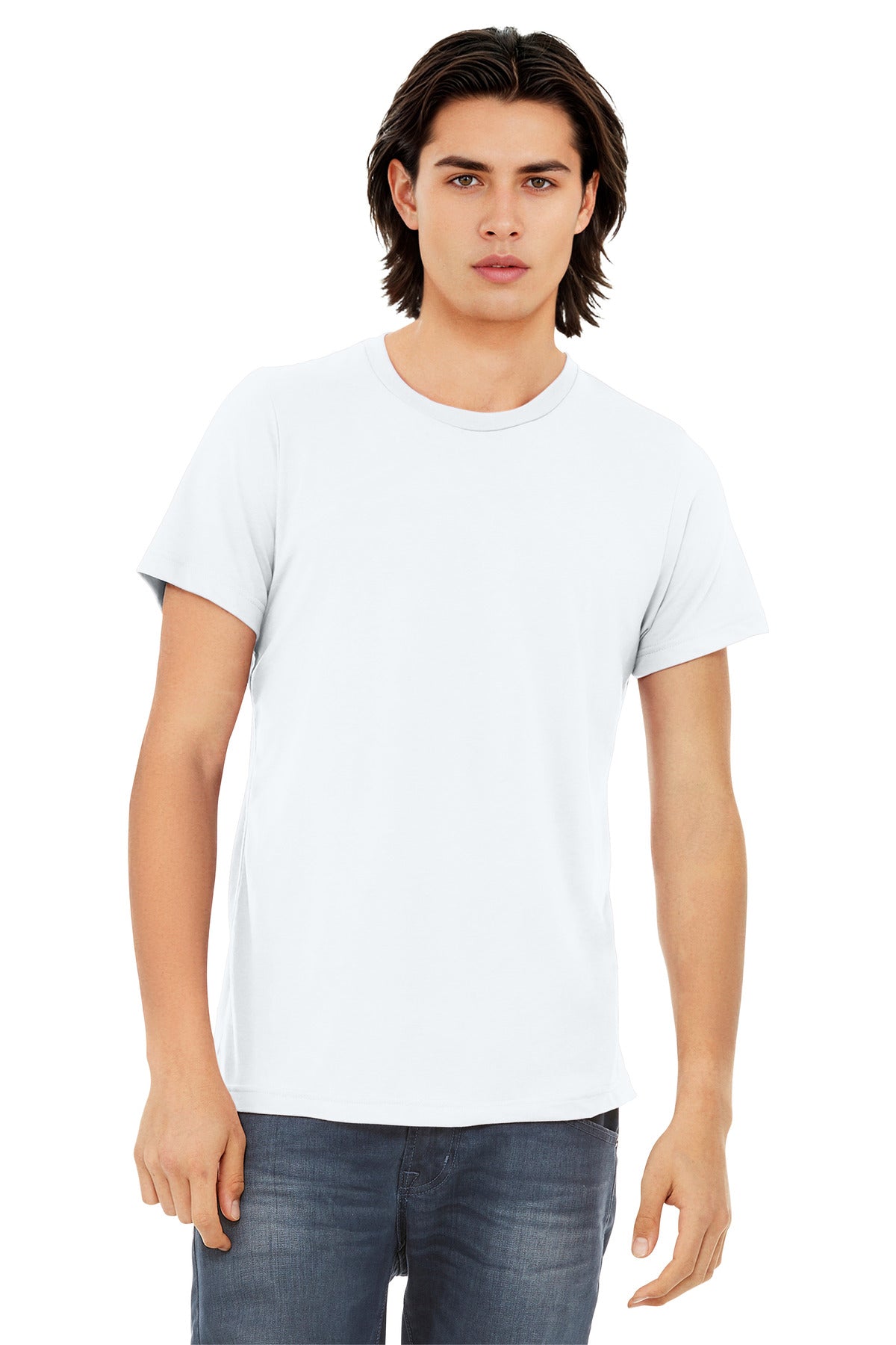 BELLA+CANVAS Unisex Triblend Short Sleeve Tee. BC3413 - Solid White Triblend - front