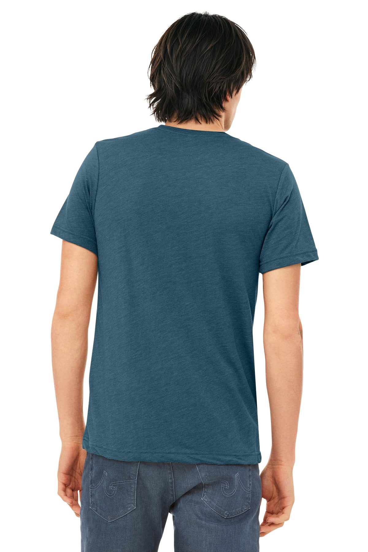 BELLA+CANVAS Unisex Triblend Short Sleeve Tee. BC3413 - Steel Blue Triblend - back