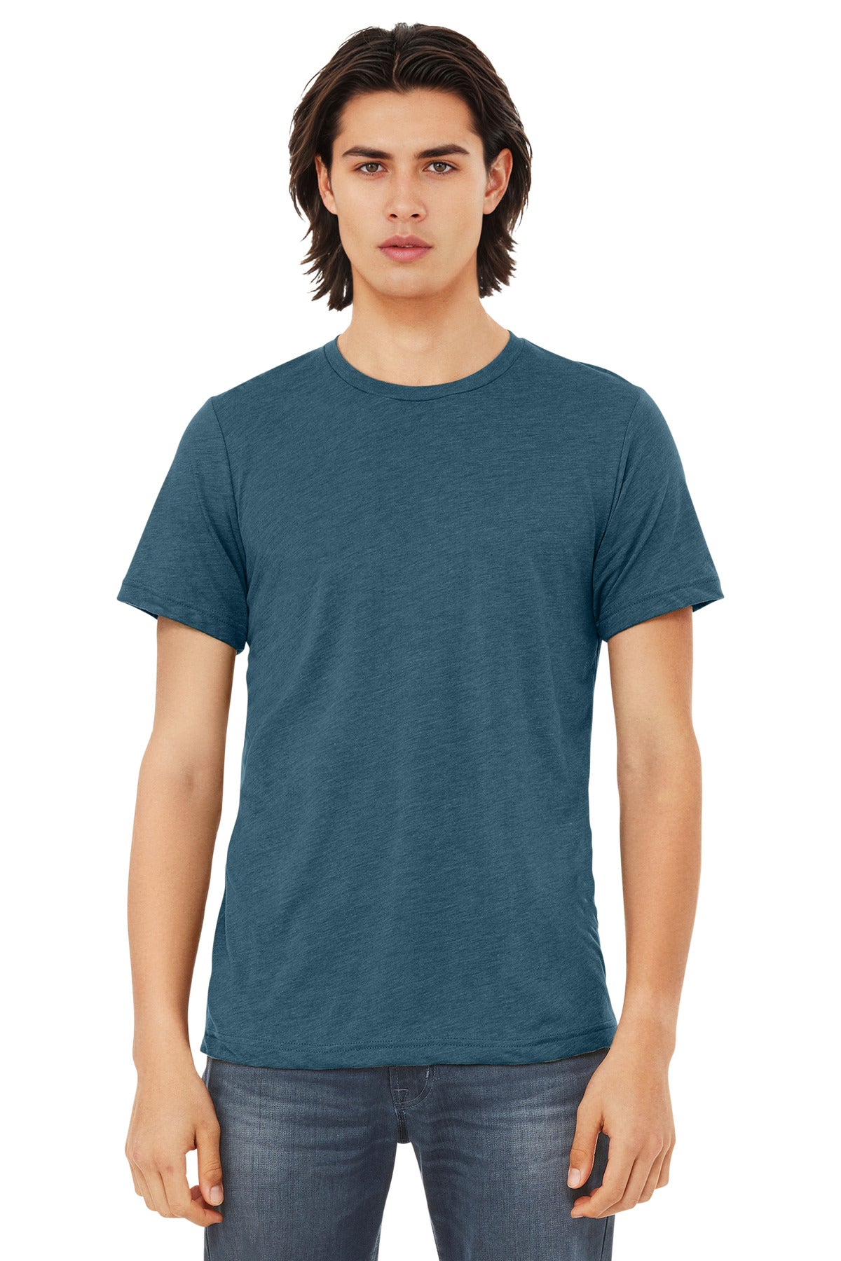 BELLA+CANVAS Unisex Triblend Short Sleeve Tee. BC3413 - Steel Blue Triblend - front