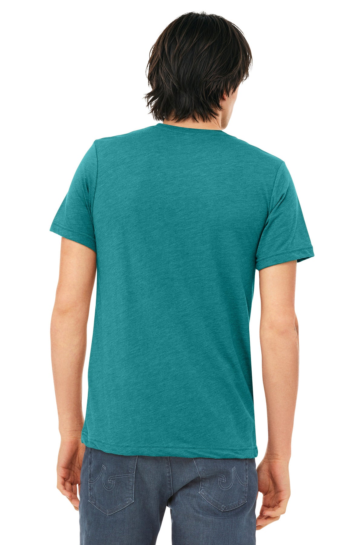 BELLA+CANVAS Unisex Triblend Short Sleeve Tee. BC3413 - Teal Triblend - back