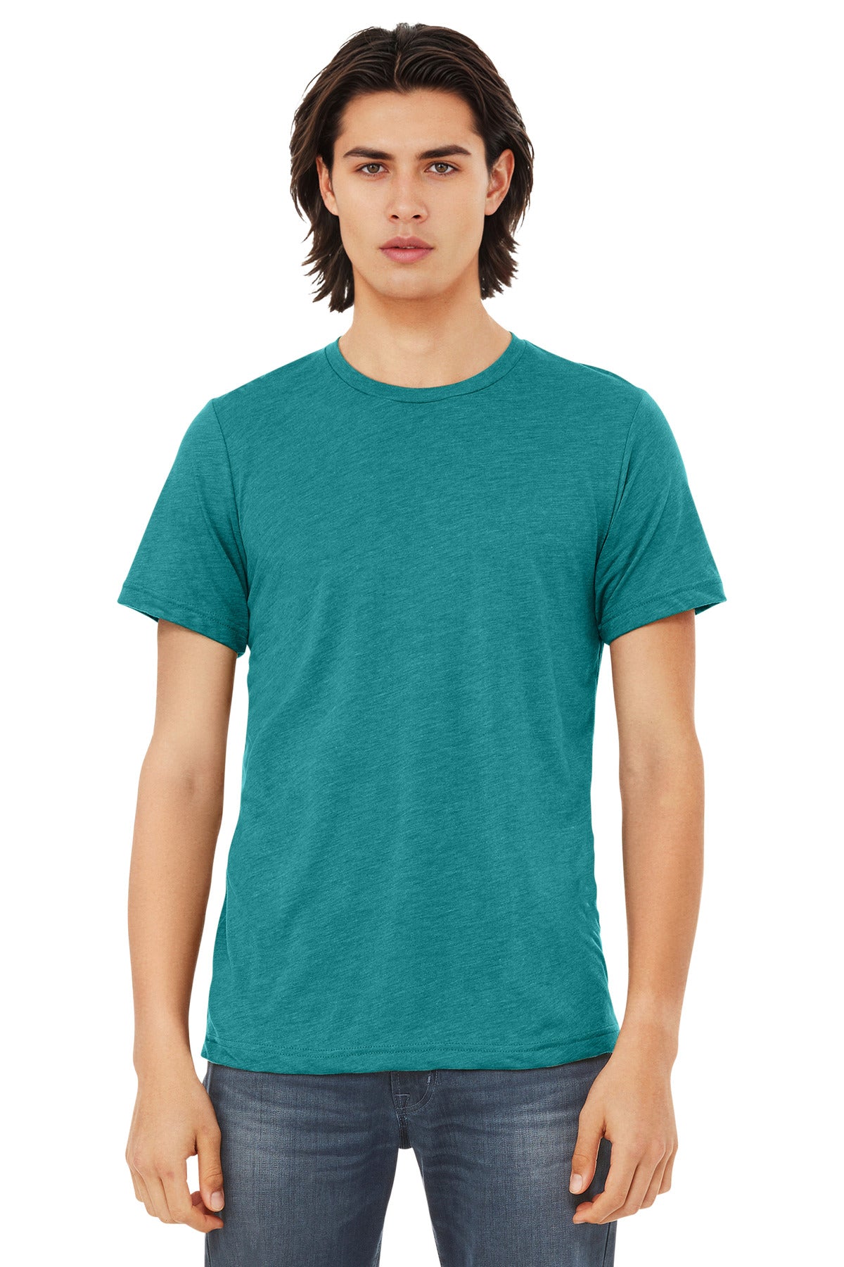 BELLA+CANVAS Unisex Triblend Short Sleeve Tee. BC3413 - Teal Triblend - front