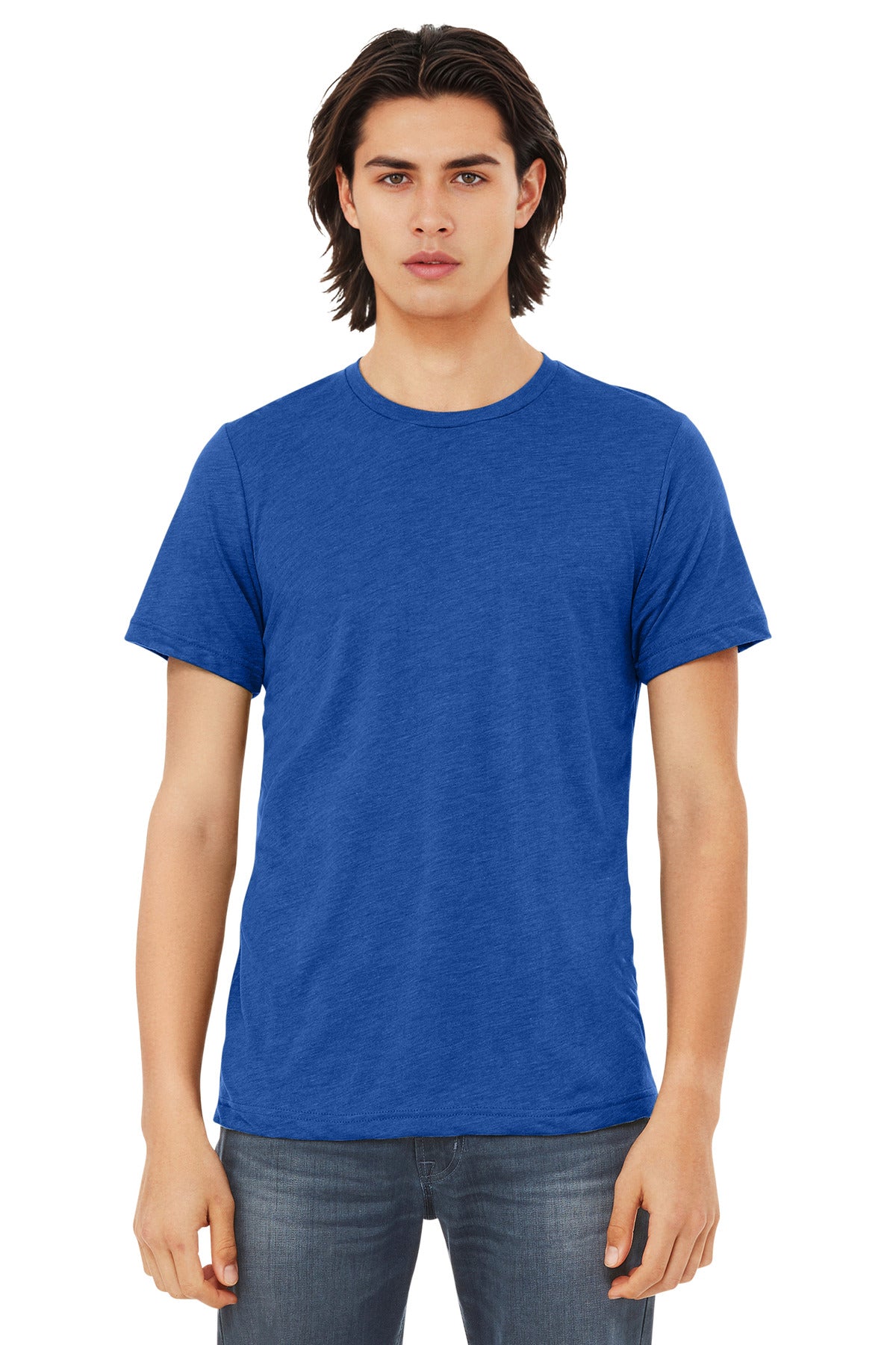 BELLA+CANVAS Unisex Triblend Short Sleeve Tee. BC3413 - True Royal Triblend - front