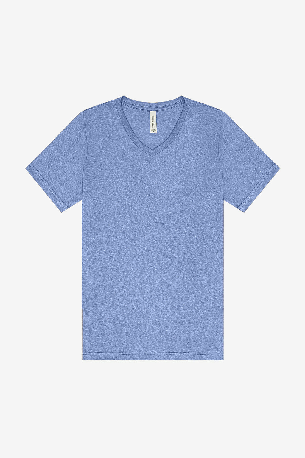 BELLA+CANVAS Unisex Triblend Short Sleeve V-Neck Tee. BC3415 - Blue Triblend - front