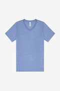 BELLA+CANVAS Unisex Triblend Short Sleeve V-Neck Tee. BC3415 - Blue Triblend - front