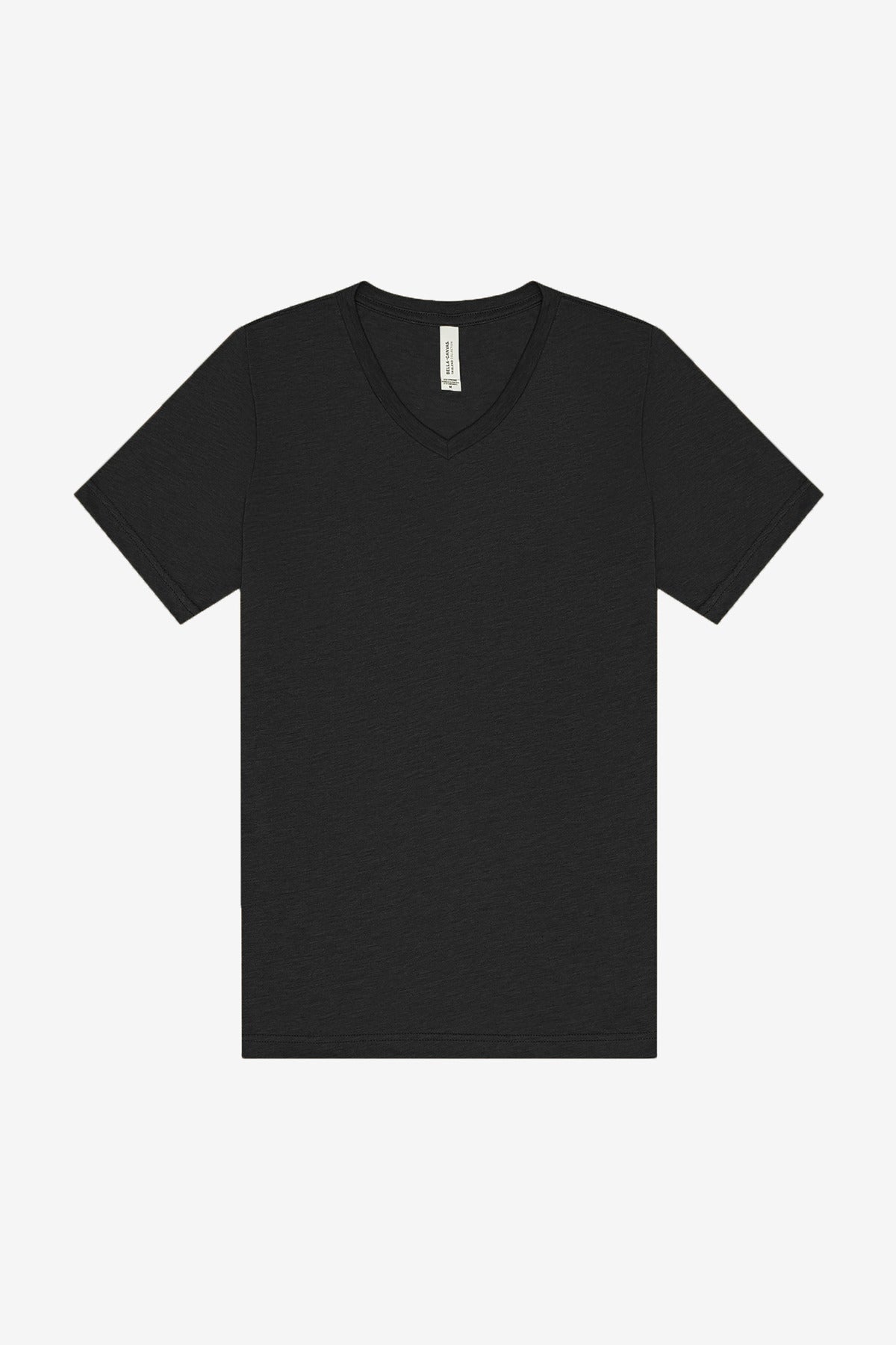 BELLA+CANVAS Unisex Triblend Short Sleeve V-Neck Tee. BC3415 - Charcoal-Black Triblend - front