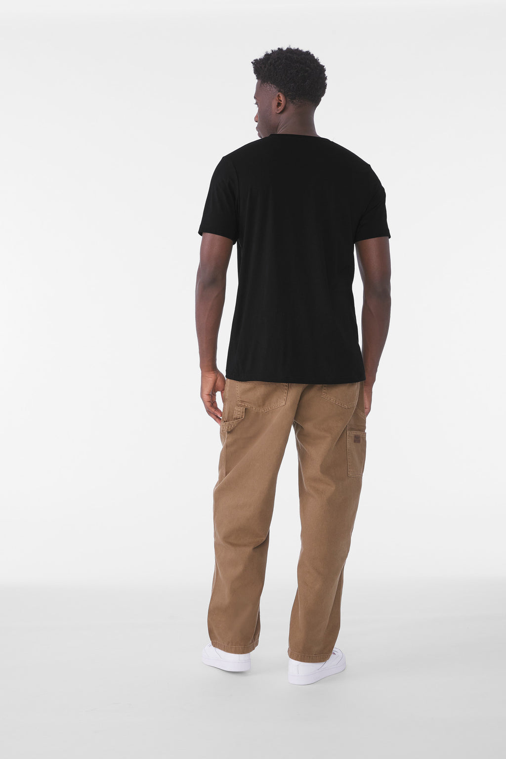 BELLA+CANVAS Unisex Triblend Short Sleeve V-Neck Tee. BC3415 - Solid Black Triblend - back