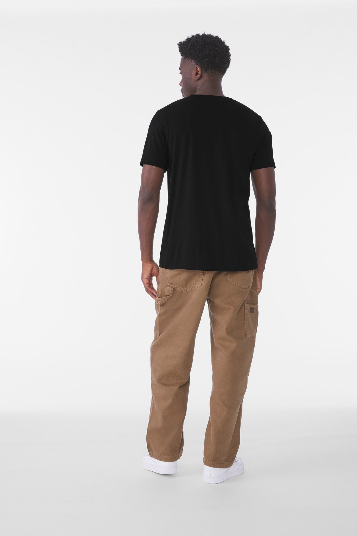 BELLA+CANVAS Unisex Triblend Short Sleeve V-Neck Tee. BC3415 - Solid Black Triblend - back