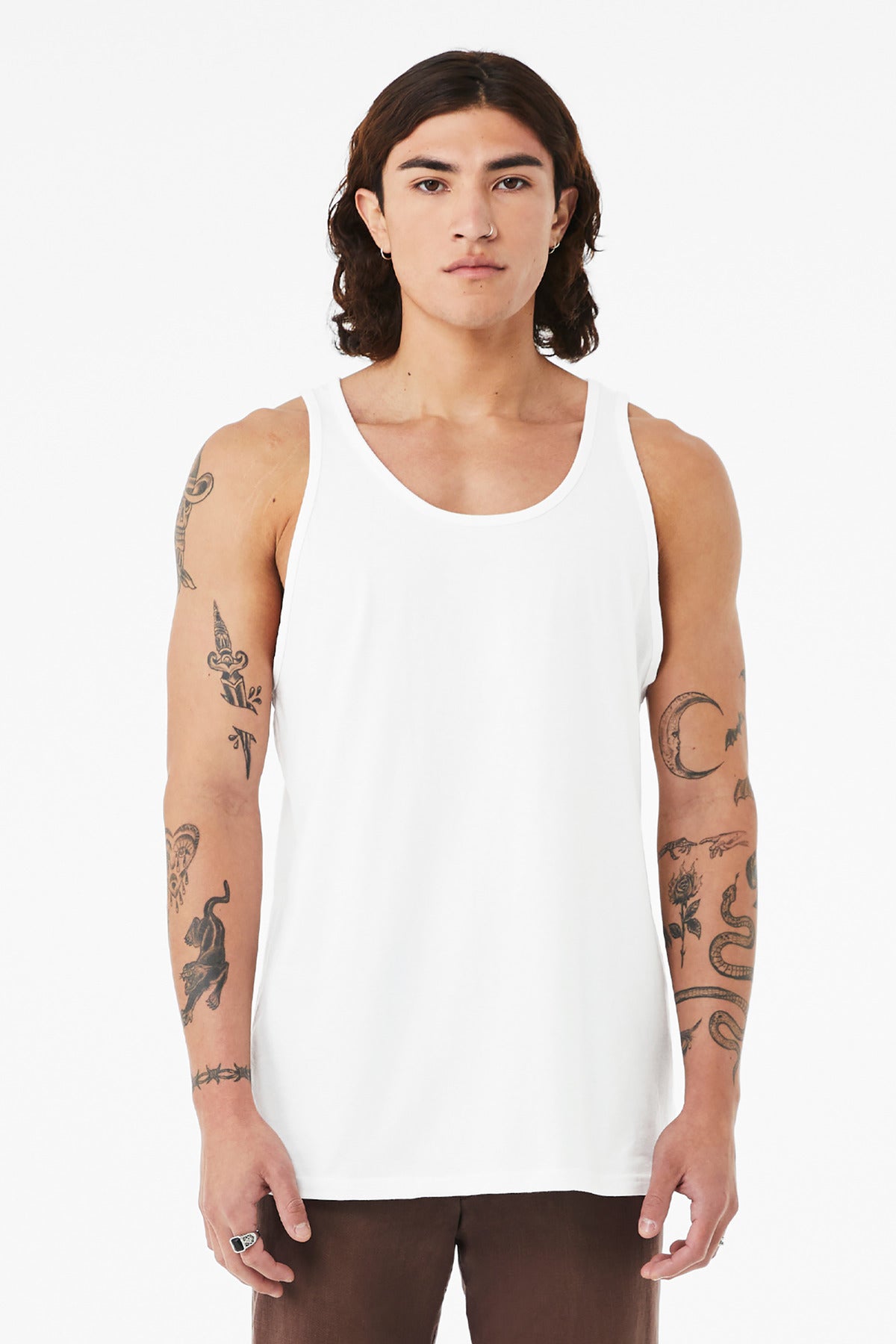 BELLA+CANVAS Unisex Heather CVC Tank BC3480CVC - Solid White Blend - front