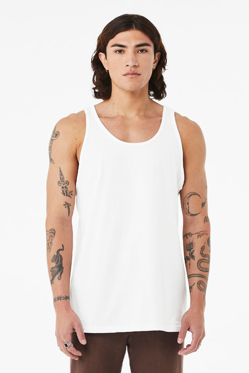 BELLA+CANVAS Unisex Heather CVC Tank BC3480CVC - Solid White Blend - front