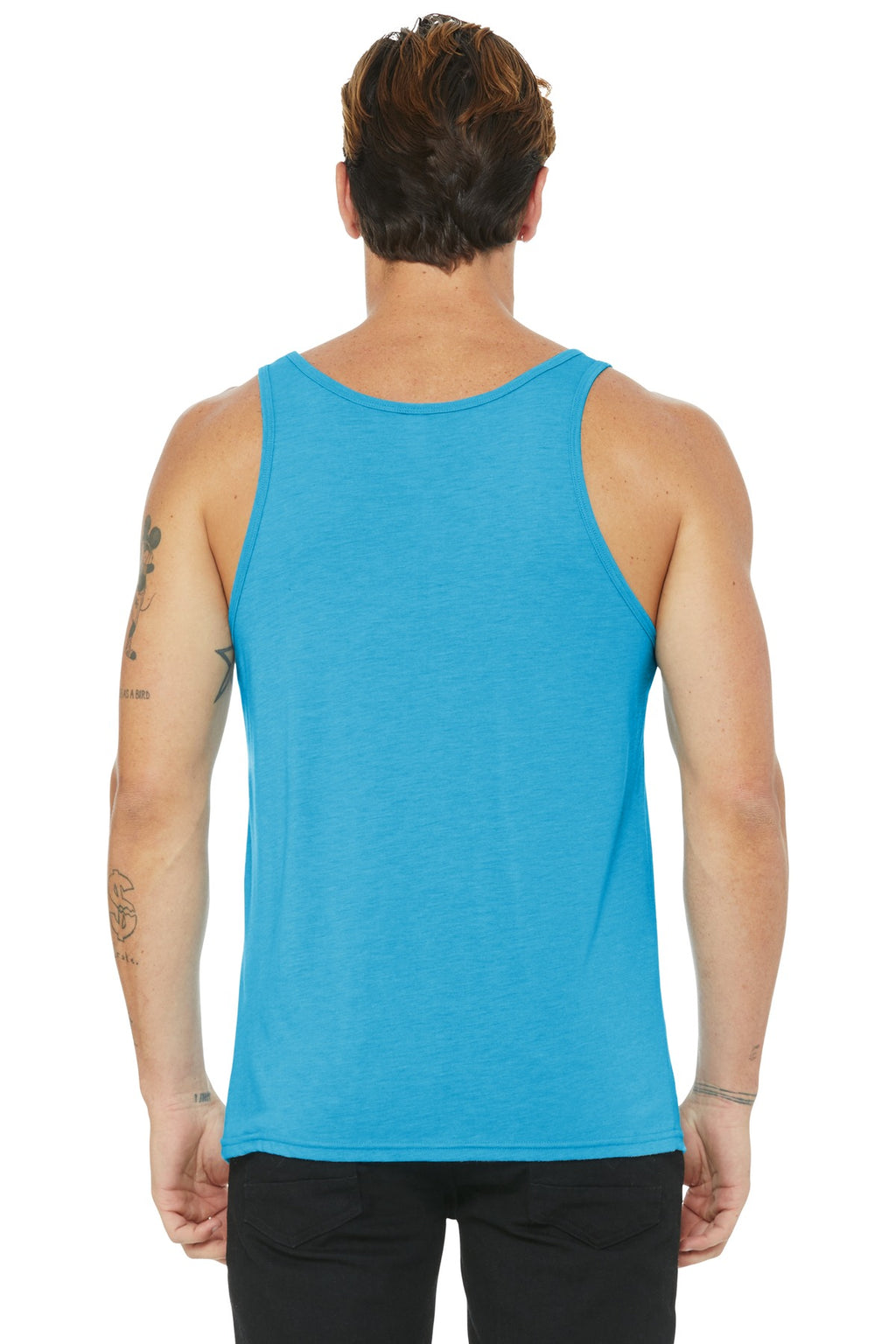 BELLA+CANVAS Unisex Jersey Tank. BC3480 - Aqua Triblend - back