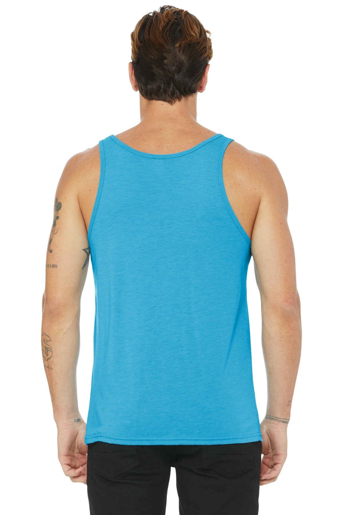BELLA+CANVAS Unisex Jersey Tank. BC3480 - Aqua Triblend - back