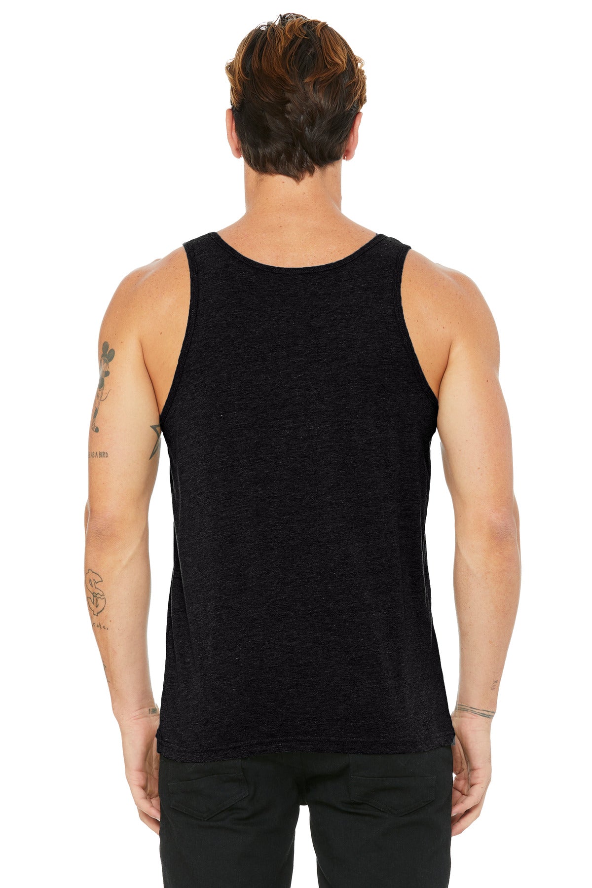 BELLA+CANVAS Unisex Jersey Tank. BC3480 - Black Heather - back