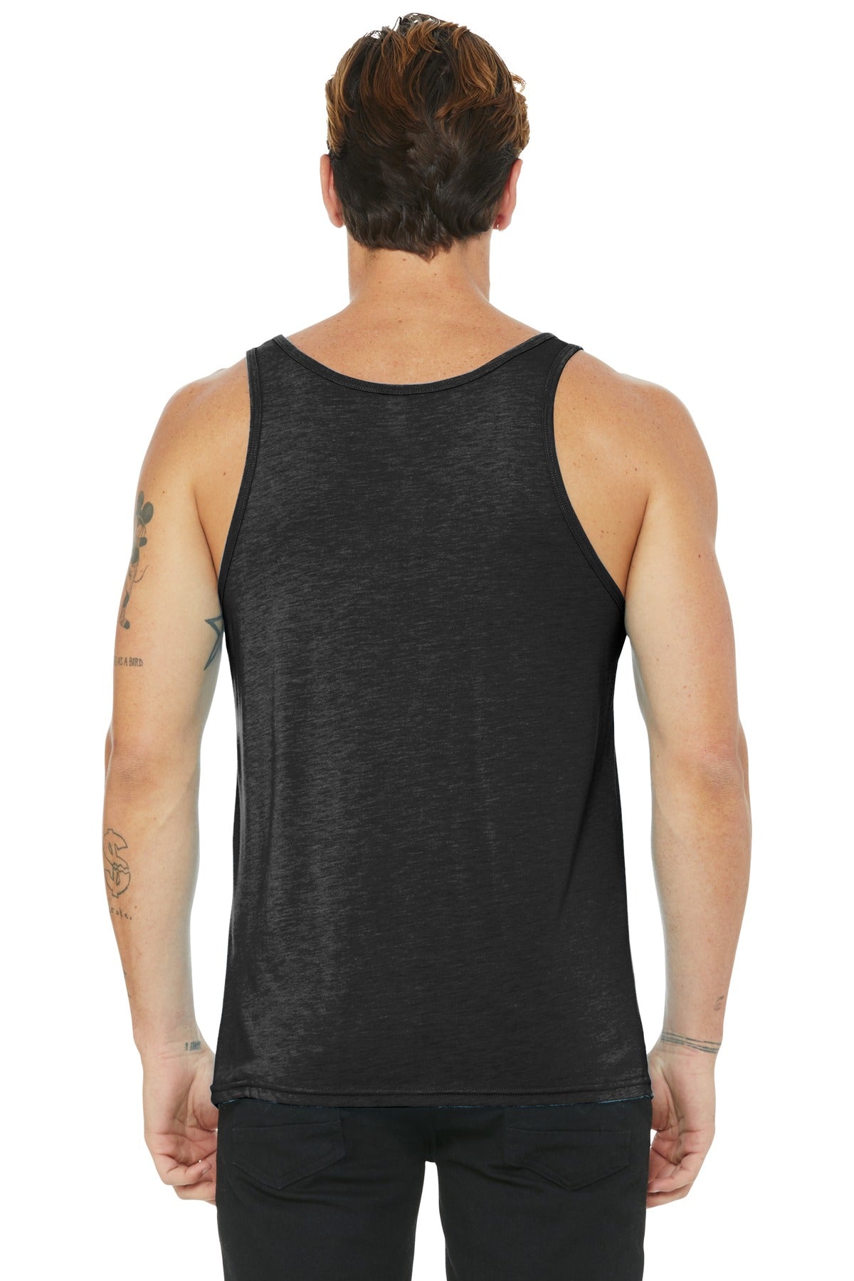 BELLA+CANVAS Unisex Jersey Tank. BC3480 - Charcoal-Black Triblend - back