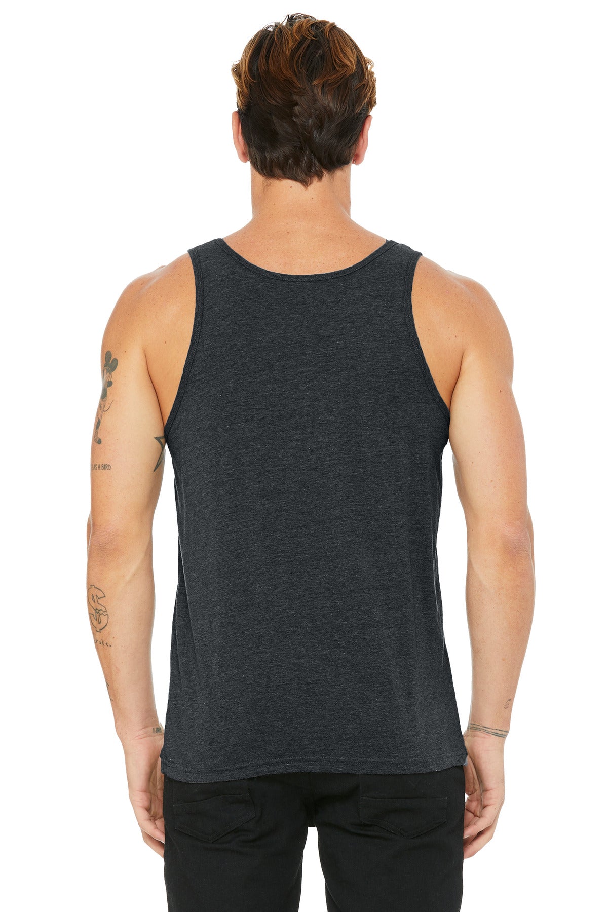 BELLA+CANVAS Unisex Jersey Tank. BC3480 - Dark Grey Heather - back