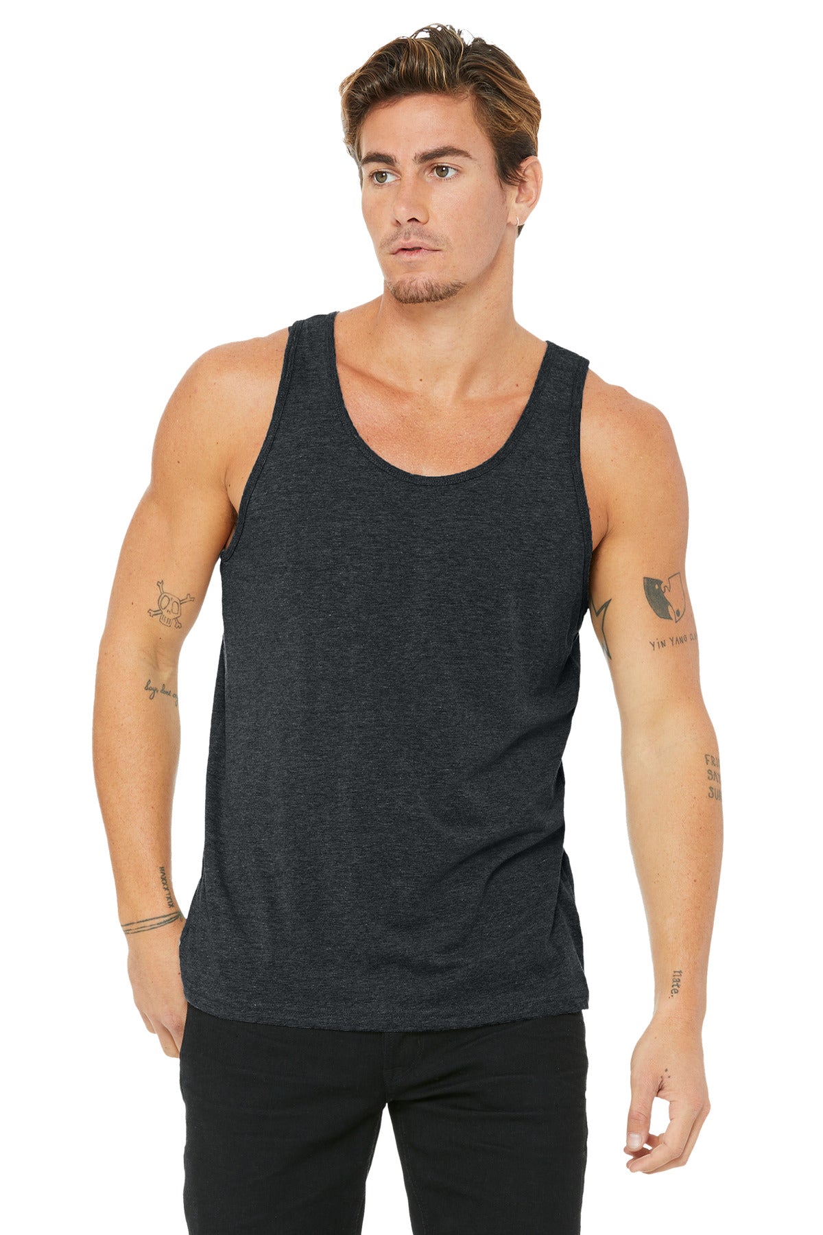 BELLA+CANVAS Unisex Jersey Tank. BC3480 - Dark Grey Heather - front