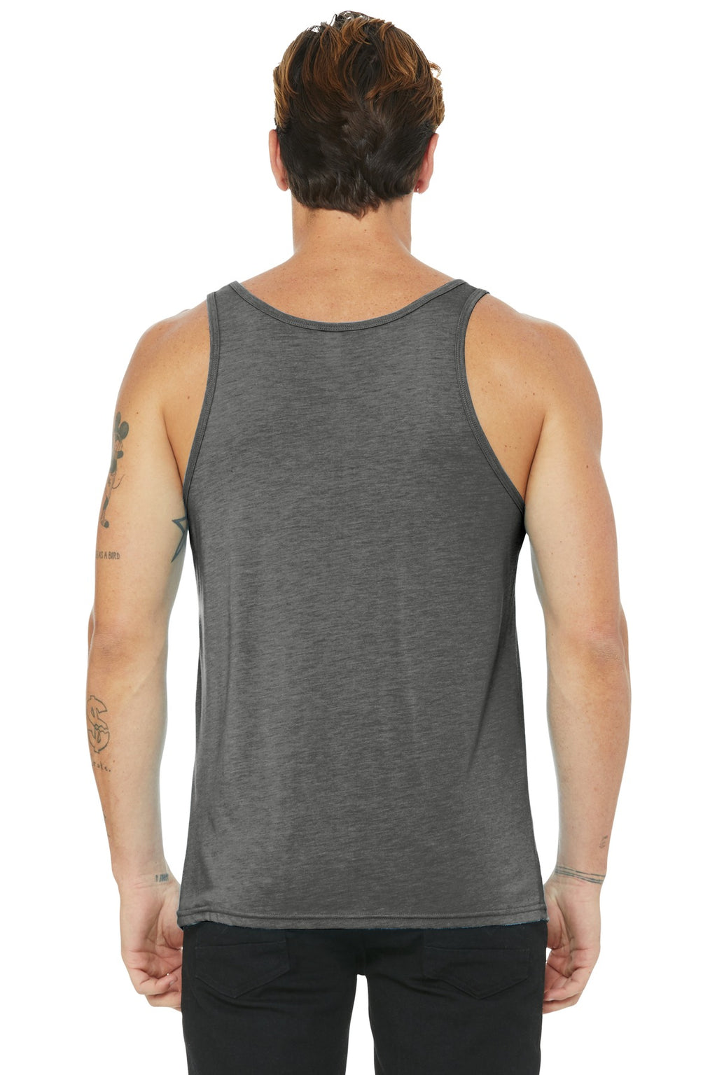 BELLA+CANVAS Unisex Jersey Tank. BC3480 - Grey Triblend - back