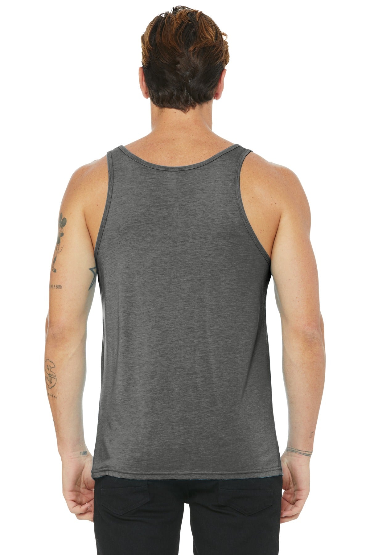 BELLA+CANVAS Unisex Jersey Tank. BC3480 - Grey Triblend - back